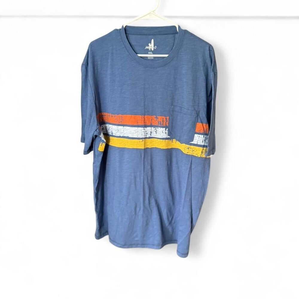 Johnnie-O Men’s XXL Blue Stripe Pocket T-Shirt NWT Casual Short Sleeve Tee